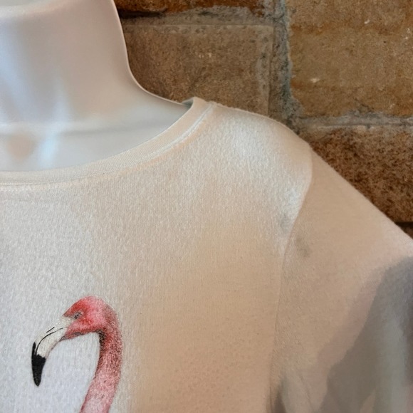 Wildfox Baggy Beach Jumper BBJ Oversized Sweatshirt Pink Flamingos Sz XS - Picture 3 of 6